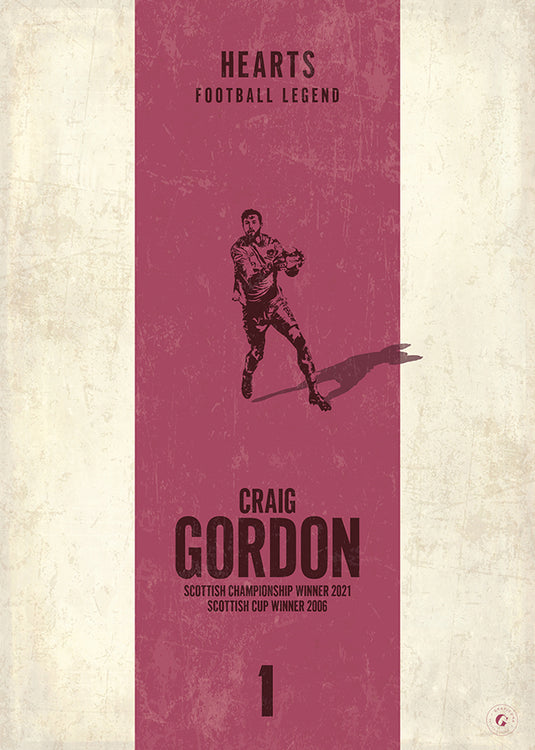 Craig Gordon Heart of Midlothian Heritage Stripes Print