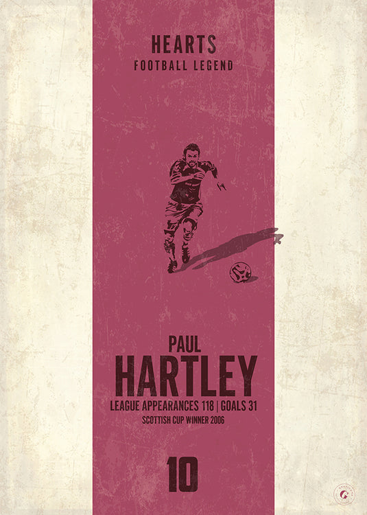 Paul Hartley Heart of Midlothian Heritage Stripes Print