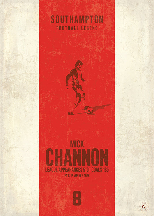 Mick Channon Southampton Heritage Stripes Print