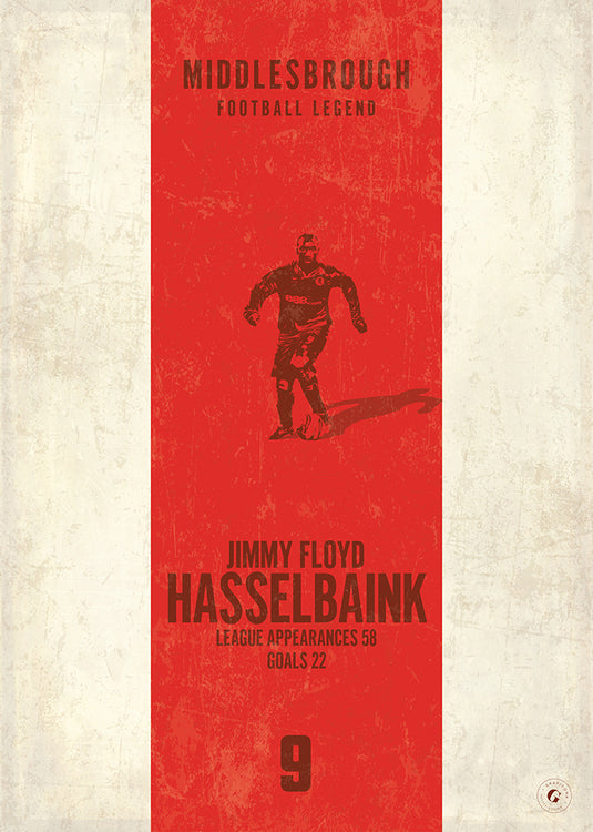 Jimmy Floyd Hasselbaink Middlesbrough Heritage Stripes Print