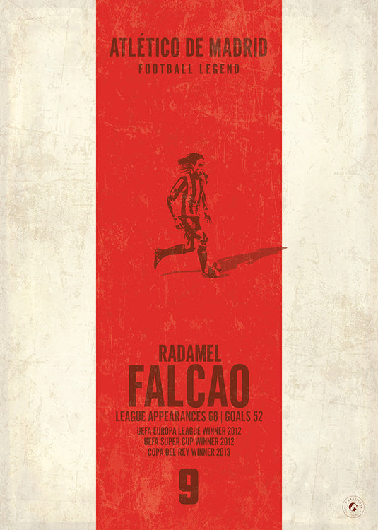 Radamel Falcao Atletico Madrid Heritage Stripes Print