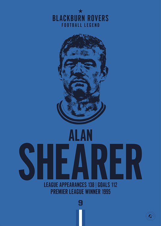 Alan Shearer Head Poster - Blackburn Rovers