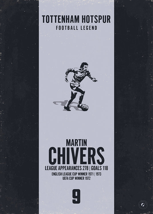 Martin Chivers Tottenham Hotspur Heritage Stripes Print