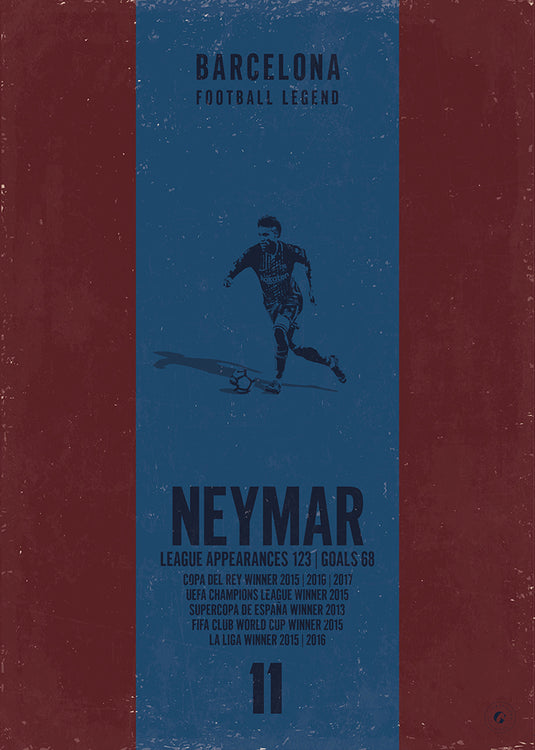 Neymar Barcelona Heritage Stripes Print