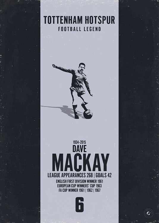Dave Mackay Tottenham Hotspur Heritage Stripes Print