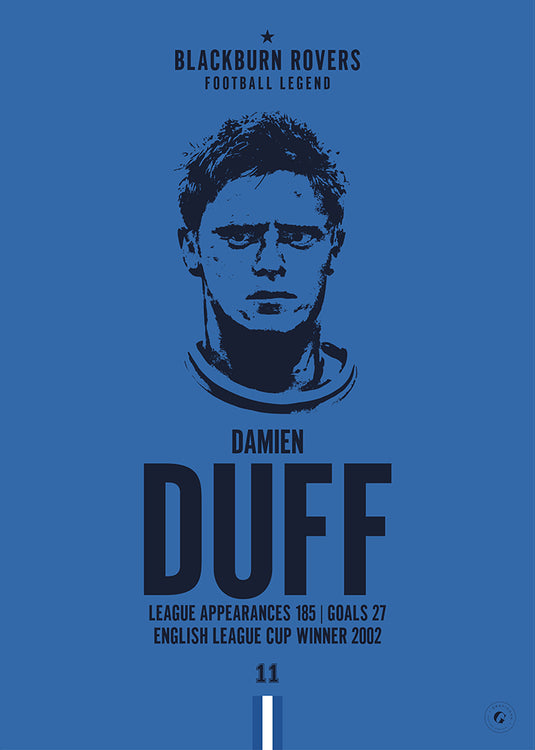 Damien Duff Head Poster - Blackburn Rovers