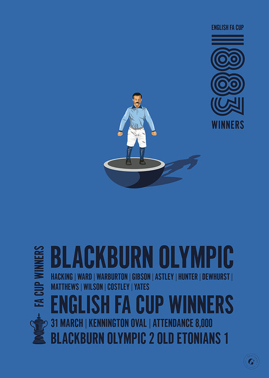 Blackburn Olympic 1883 FA Cup Winners Poster