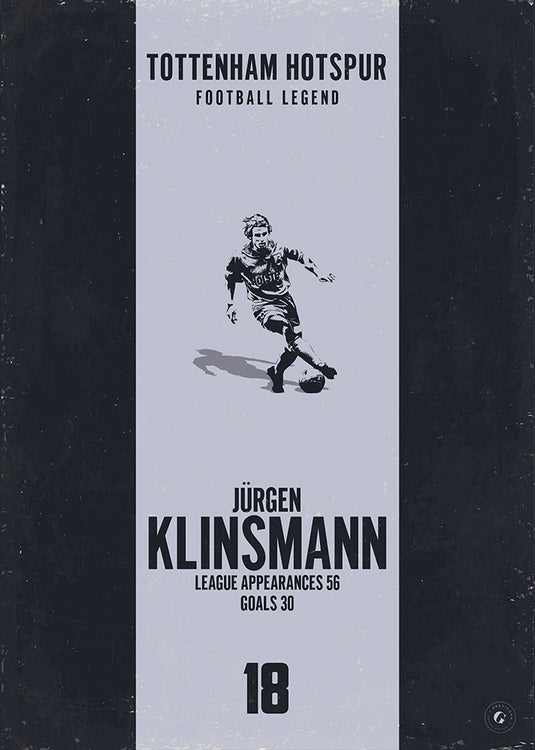 Jurgen Klinsmann Tottenham Hotspur Heritage Stripes Print