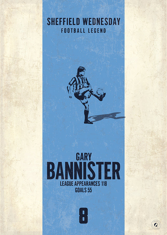 Gary Bannister Sheffield Wednesday Heritage Stripes Print