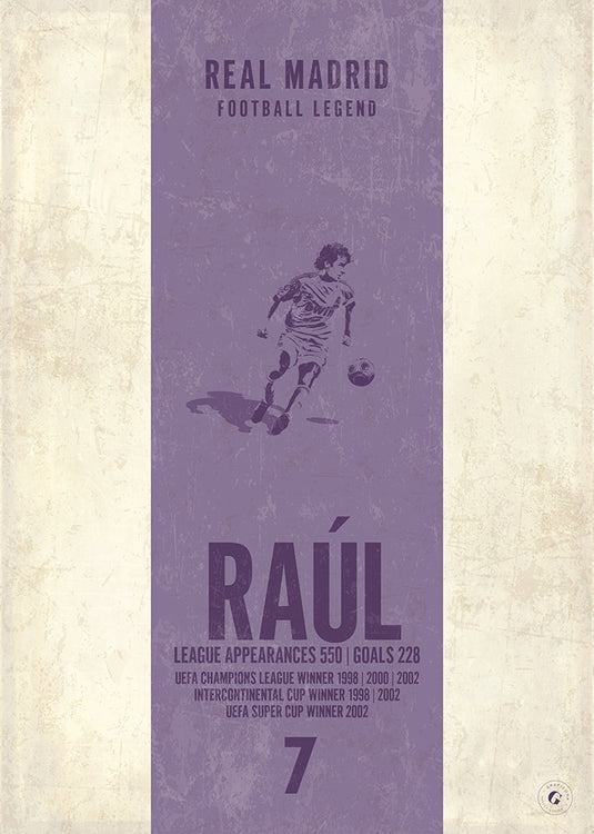 Raul Real Madrid Heritage Stripes Print