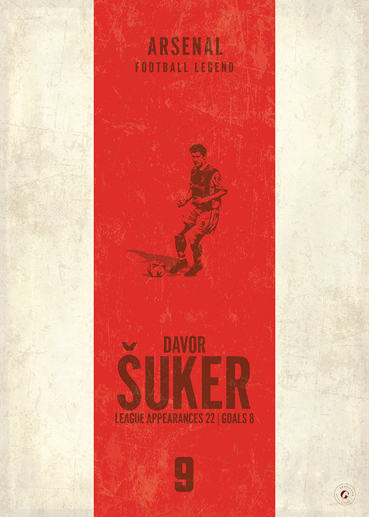 Póster Davor Suker (Banda vertical) - Arsenal