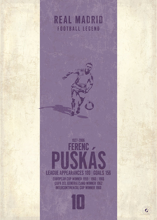 Affiche Ferenc Puskas (bande verticale)