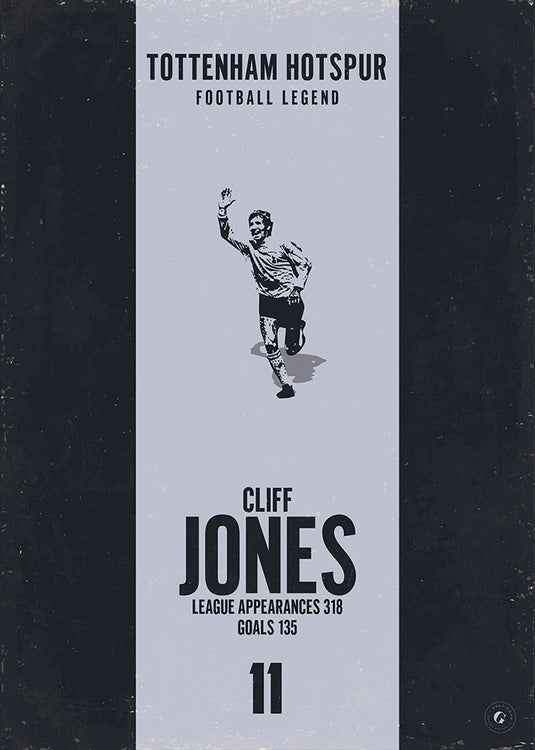 Cliff Jones Tottenham Hotspur Heritage Stripes Print