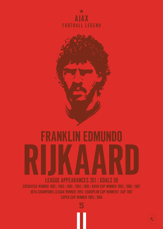 Frank Rijkaard Ajax Football Legend Iconic Portrait Print
