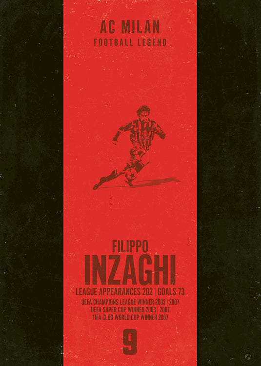 Filippo Inzaghi Affiche (Bande verticale)