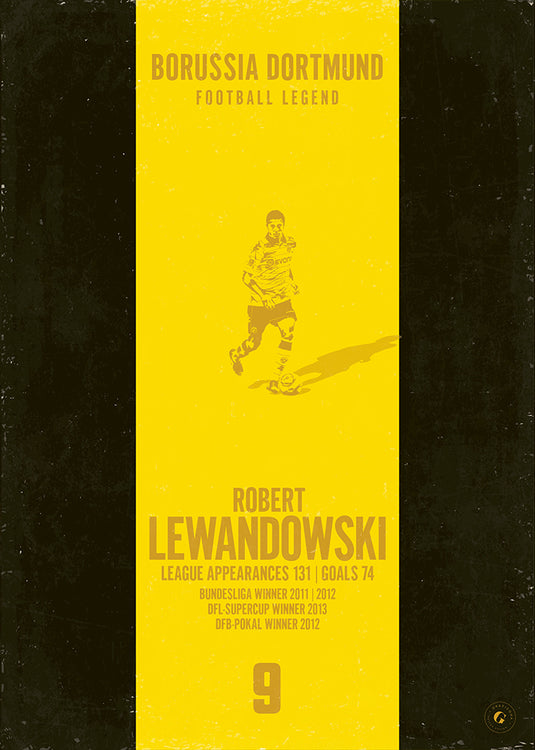 Robert Lewandowski Borussia Dortmund Heritage Stripes Print