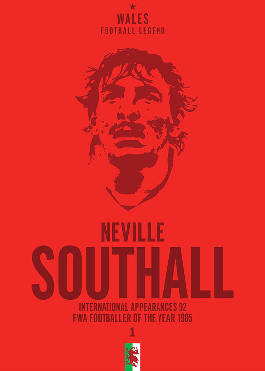 Neville Southall Wales Football Legend Iconic Portrait Print