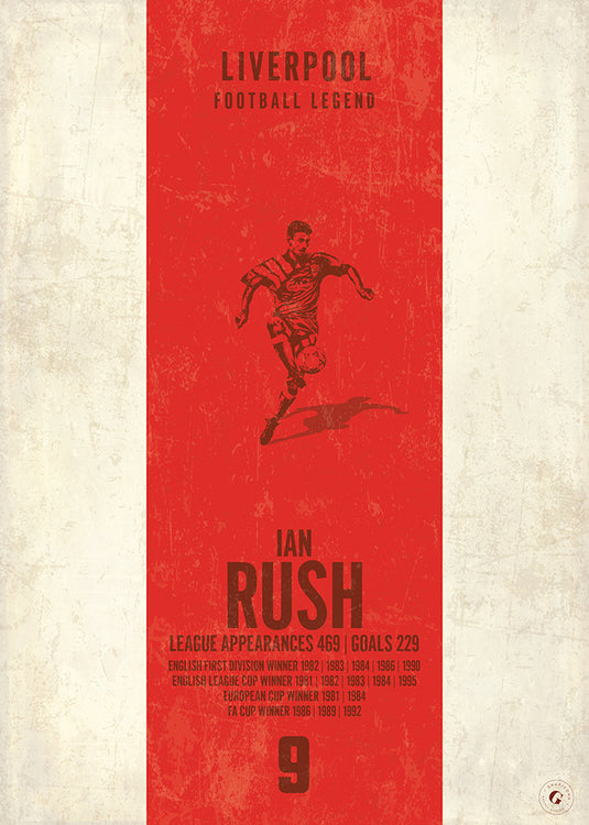 Ian Rush Liverpool Heritage Stripes Print