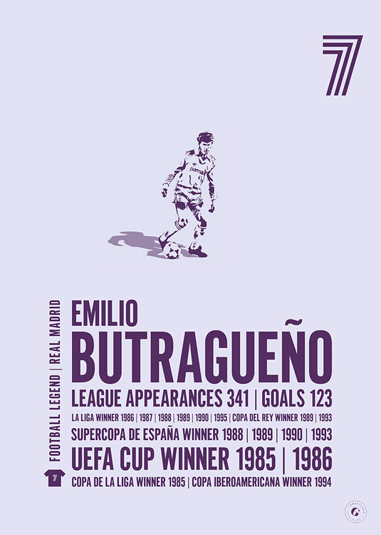 Emilio Butragueno Real Madrid Legend Print