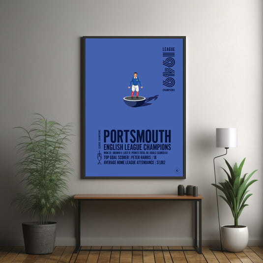 Portsmouth 1949 Campeones de la Liga Inglesa Póster