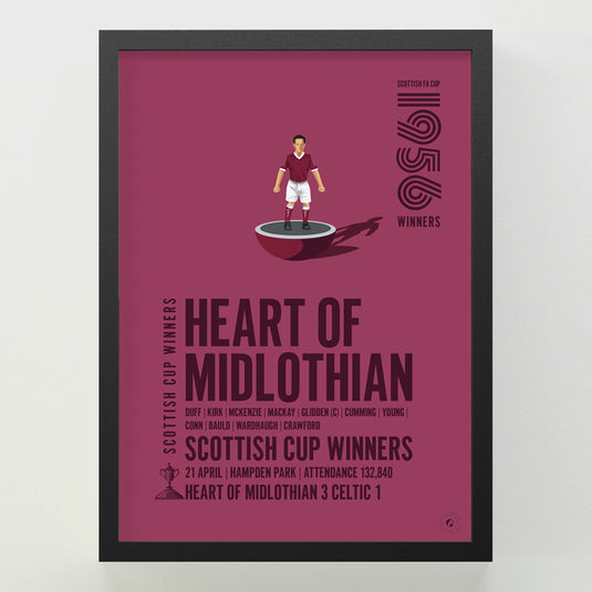 Heart of Midlothian 1956 Scottish Cup Winners Poster