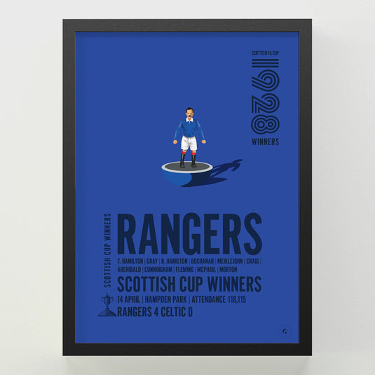 Rangers 1928 Scottish Cup Winners Poster
