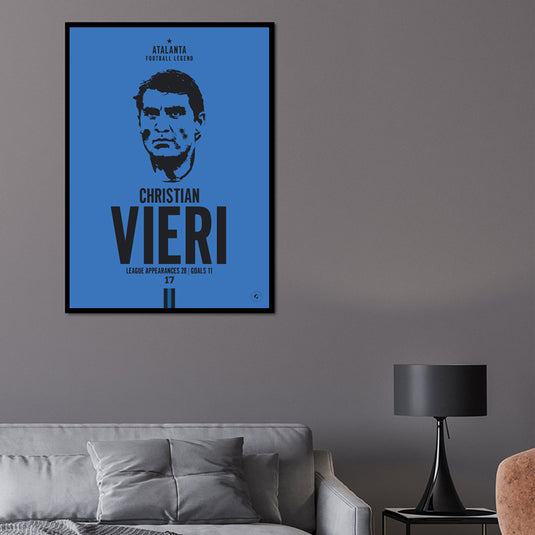 Christian Vieri Atalanta Football Legend Iconic Portrait Print