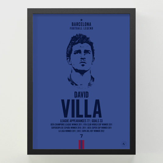 David Villa Head Poster - Barcelona