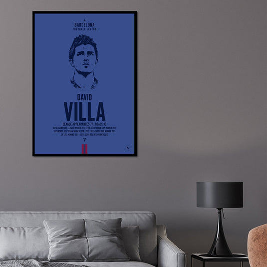 David Villa Barcelona Legend Iconic Portrait Print