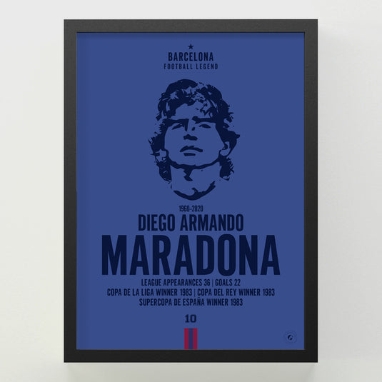 Diego Maradona Head Poster - Barcelona
