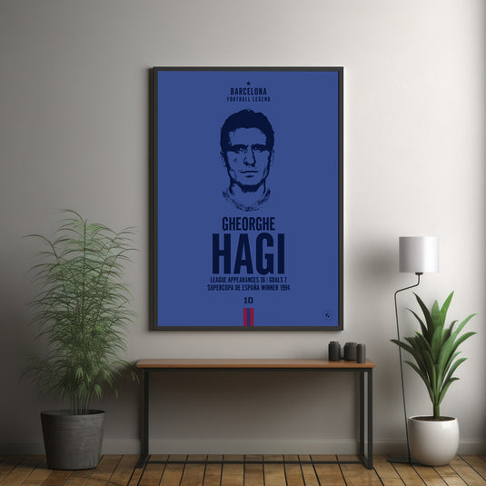 Gheorghe Hagi Barcelona Legend Iconic Portrait Print