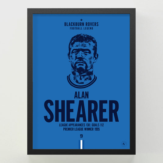 Alan Shearer Head Poster - Blackburn Rovers