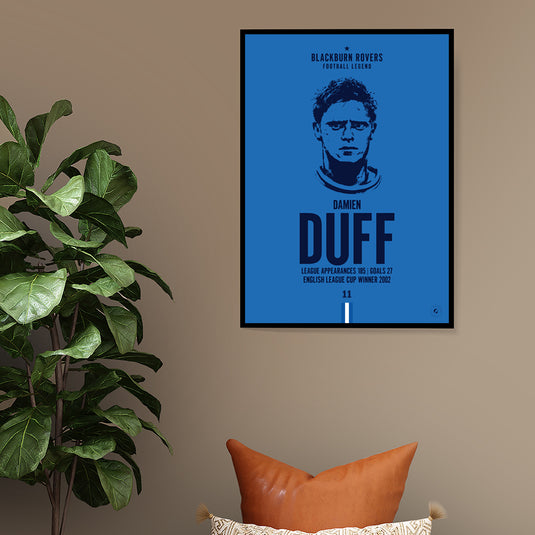 Damien Duff Head Poster - Blackburn Rovers
