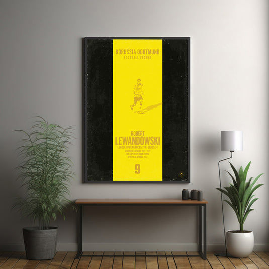 Robert Lewandowski Borussia Dortmund Heritage Stripes Print