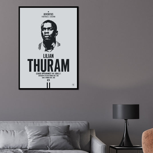 Lilian Thuram Head Poster - Juventus