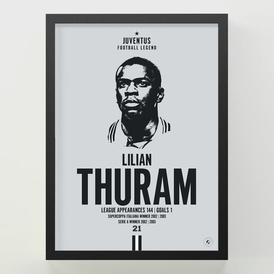 Lilian Thuram Head Poster - Juventus