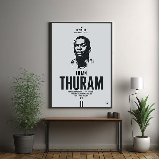 Lilian Thuram Head Poster - Juventus