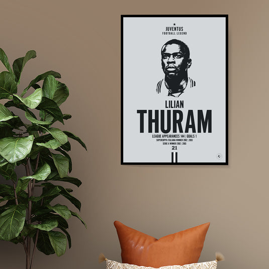 Lilian Thuram Head Poster - Juventus