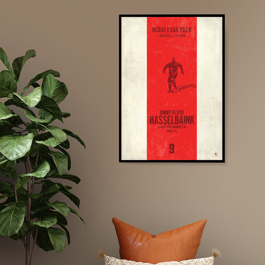 Jimmy Floyd Hasselbaink Middlesbrough Heritage Stripes Print