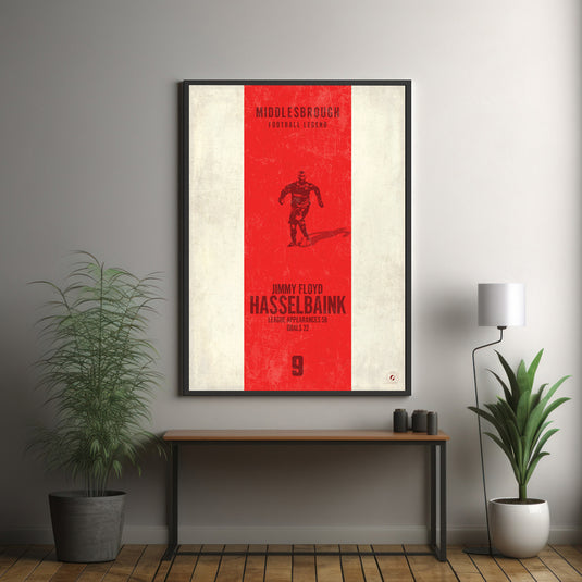 Jimmy Floyd Hasselbaink Middlesbrough Heritage Stripes Print