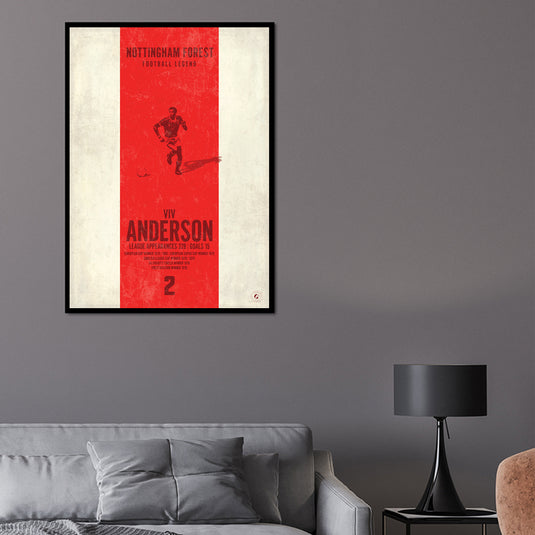 Viv Anderson Nottingham Forest Heritage Stripes Print
