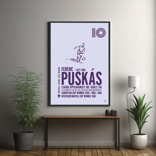 Ferenc Puskas Real Madrid Legend Print
