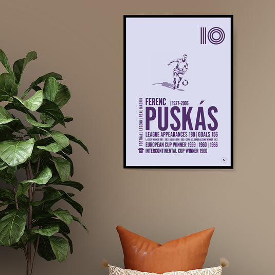 Ferenc Puskas Real Madrid Legend Print