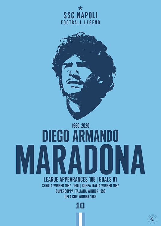 Diego Maradona SSC Napoli Football Legend Iconic Expression Print