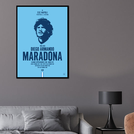 Diego Maradona SSC Napoli Football Legend Iconic Expression Print