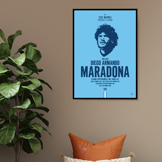 Diego Maradona SSC Napoli Football Legend Iconic Expression Print