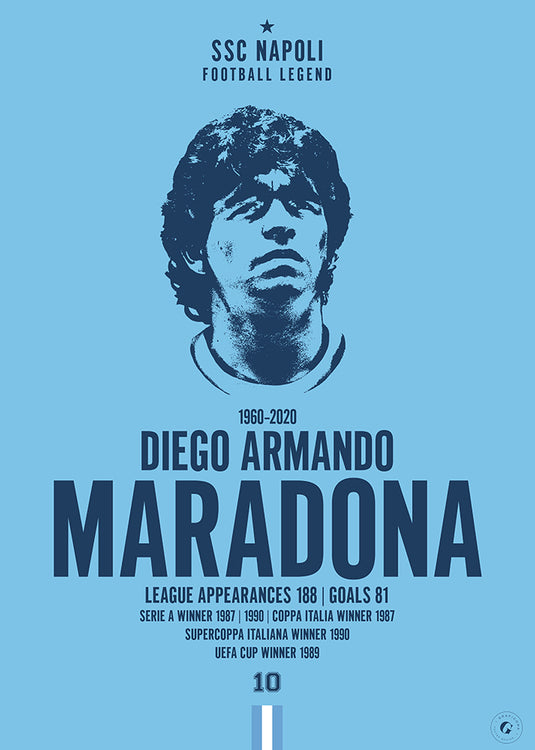 Diego Maradona SSC Napoli Football Legend Timeless Portrait Print
