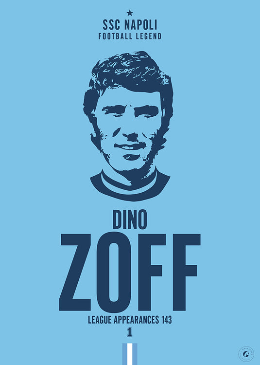 Dino Zoff SSC Napoli Football Legend Iconic Portrait Print