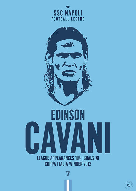 Edinson Cavani SSC Napoli Football Legend Iconic Portrait Print