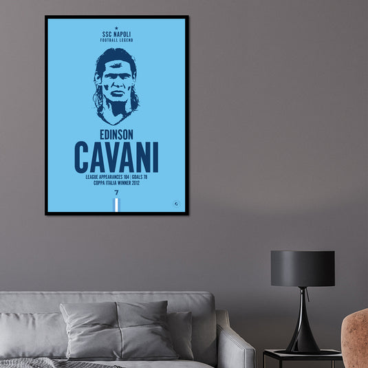 Edinson Cavani SSC Napoli Football Legend Iconic Portrait Print